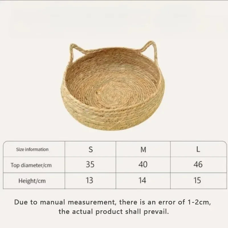 Purely natural woven cat bed, universal washable , pet supplies accessory, Suitable for all seasons