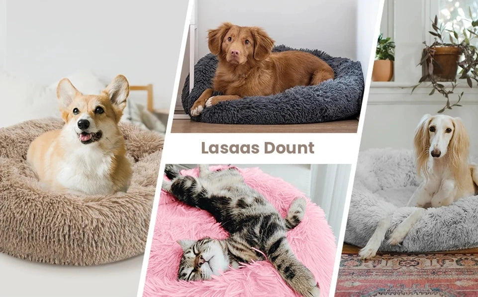 40-90cm 6 Sizes Round Super Soft Pet Bed for Large Dog & Cat