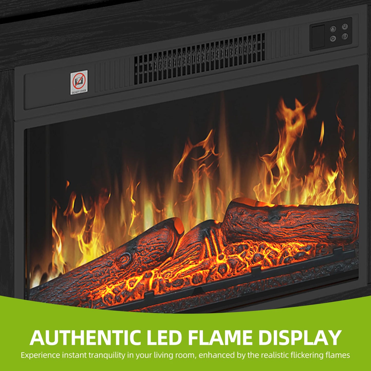 Balconera 23" Electric Fireplace Suite - Realistic Flame Effect Heats 30㎡, Timer & LED Light, 100×26×80.5cm