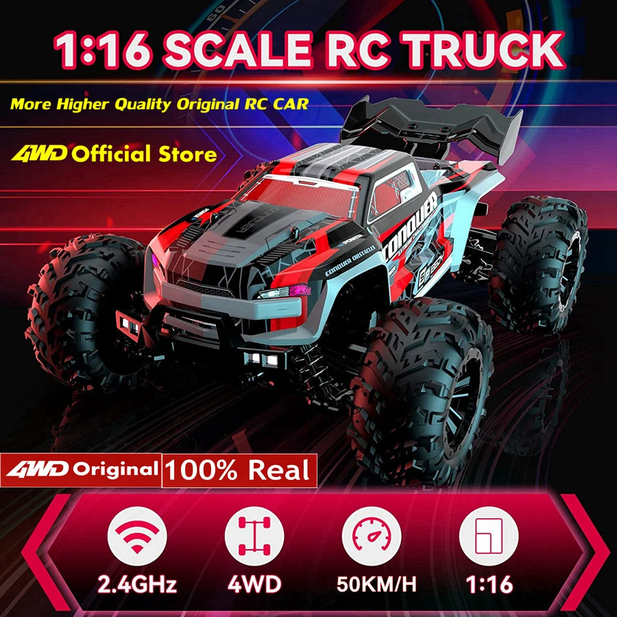 4WD 1:16 80KM/H Super Brushless 50KM/H Brushed RC Car 4x4 Off Road High Speed Drift Racing Truck Toy Kids Adults