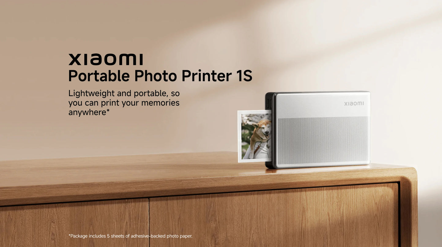 Xiaomi Portable Photo Printer 1S Bluetooth Thermal Print ZINK Inkless Technology Wireless