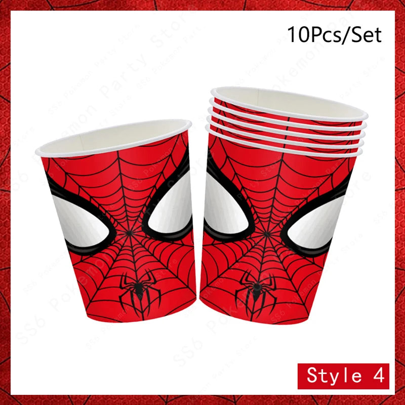 Spiderman Birthday Party Decorations Disposable Tableware Plate Cup Napkins Bags Supplies Set