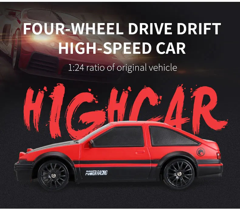 1:24 High Speed RC Drift Vehicle Cars Mustang 4WD Remote Control Racing Car Gift Toy