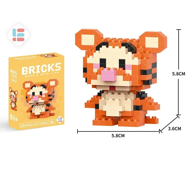 Disney LiLo Stitch Toys Building Blocks Pokeman Pikechu lega Anime Cartoon Character Model