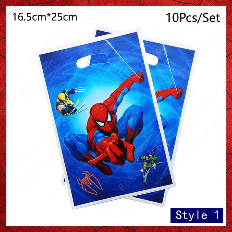 Spiderman Birthday Party Decorations Disposable Tableware Plate Cup Napkins Bags Supplies Set