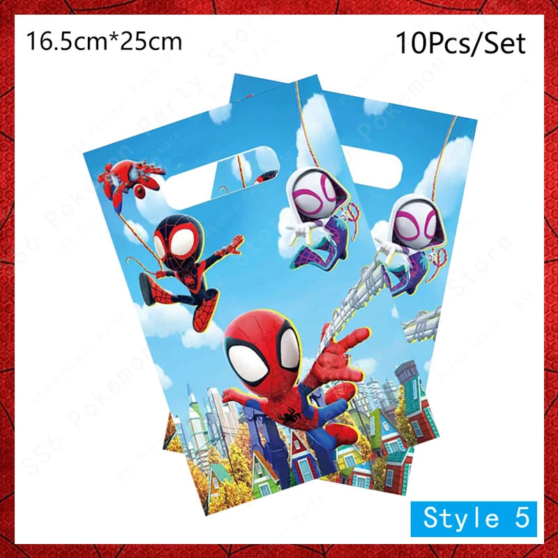 Spiderman Birthday Party Decorations Disposable Tableware Plate Cup Napkins Bags Supplies Set