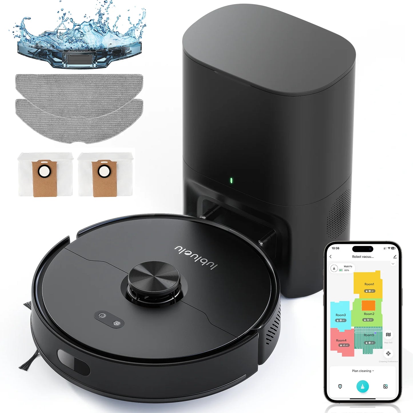 Lubluelu L15 Max Robot Vacuum Mop Combo 5500Pa Auto-Charging 3 In 1 Robot Vacuum Cleaner