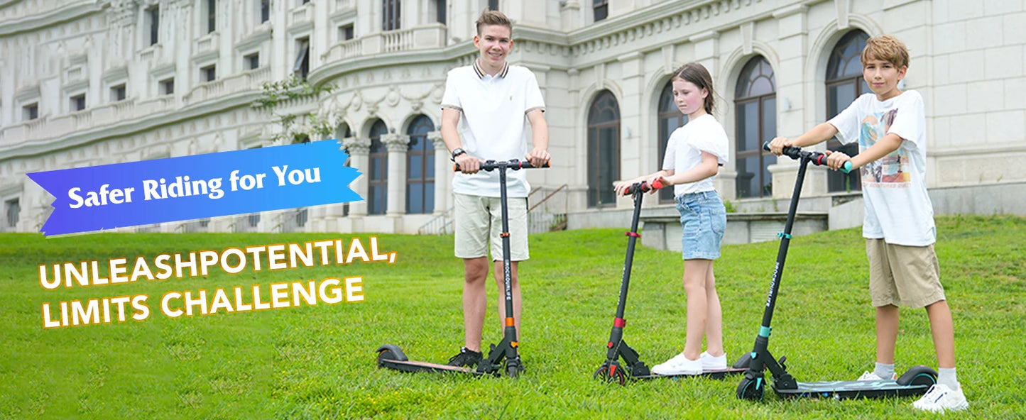 RCB Electric Scooter for Children Aged 8-12-16 Years, 7.55KG Foldable, Two Types of Braking