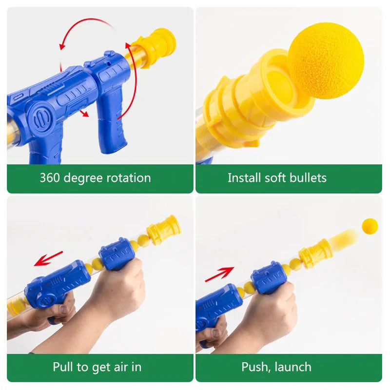 Hungry Shooting Duck Toys Air-powered Gun Soft Bullet Ball With Light Electronic Scoring Games for Kids