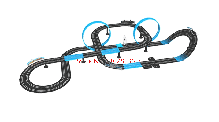 Electric Railway Track Set Double Remote Control Car Racing Track Autorama Circuit Toy For Children Gift