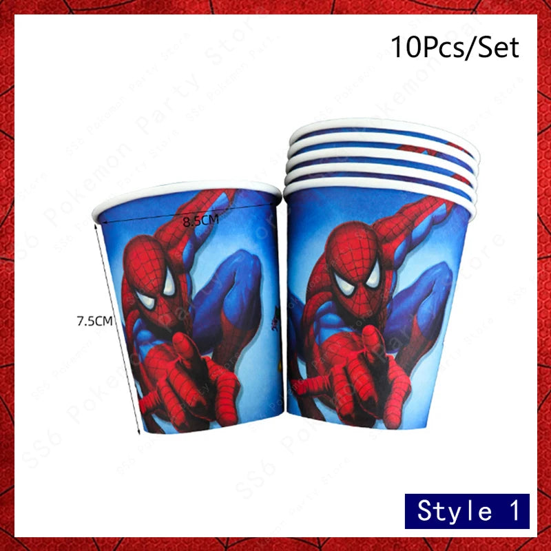 Spiderman Birthday Party Decorations Disposable Tableware Plate Cup Napkins Bags Supplies Set