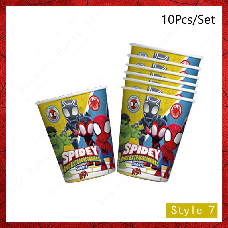 Spiderman Birthday Party Decorations Disposable Tableware Plate Cup Napkins Bags Supplies Set