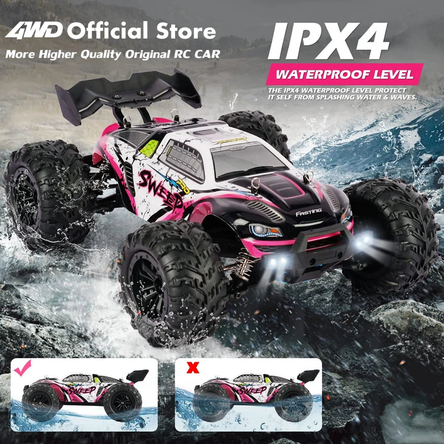 4WD 1:16 80KM/H Super Brushless 50KM/H Brushed RC Car 4x4 Off Road High Speed Drift Racing Truck Toy Kids Adults