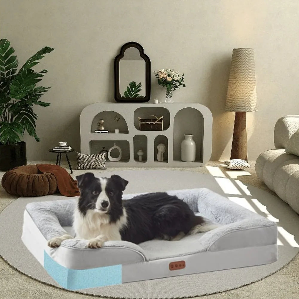4 Seasons Large Dog Pet Bed Removable Memory Foam Mattress House for Medium Large Small Pets Sofa Support for Joint Pain Relief