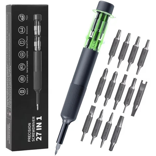 27 in 1 Precision Screwdriver Set  Magnetic Bits Pen Style Manual Repair Tools Kit