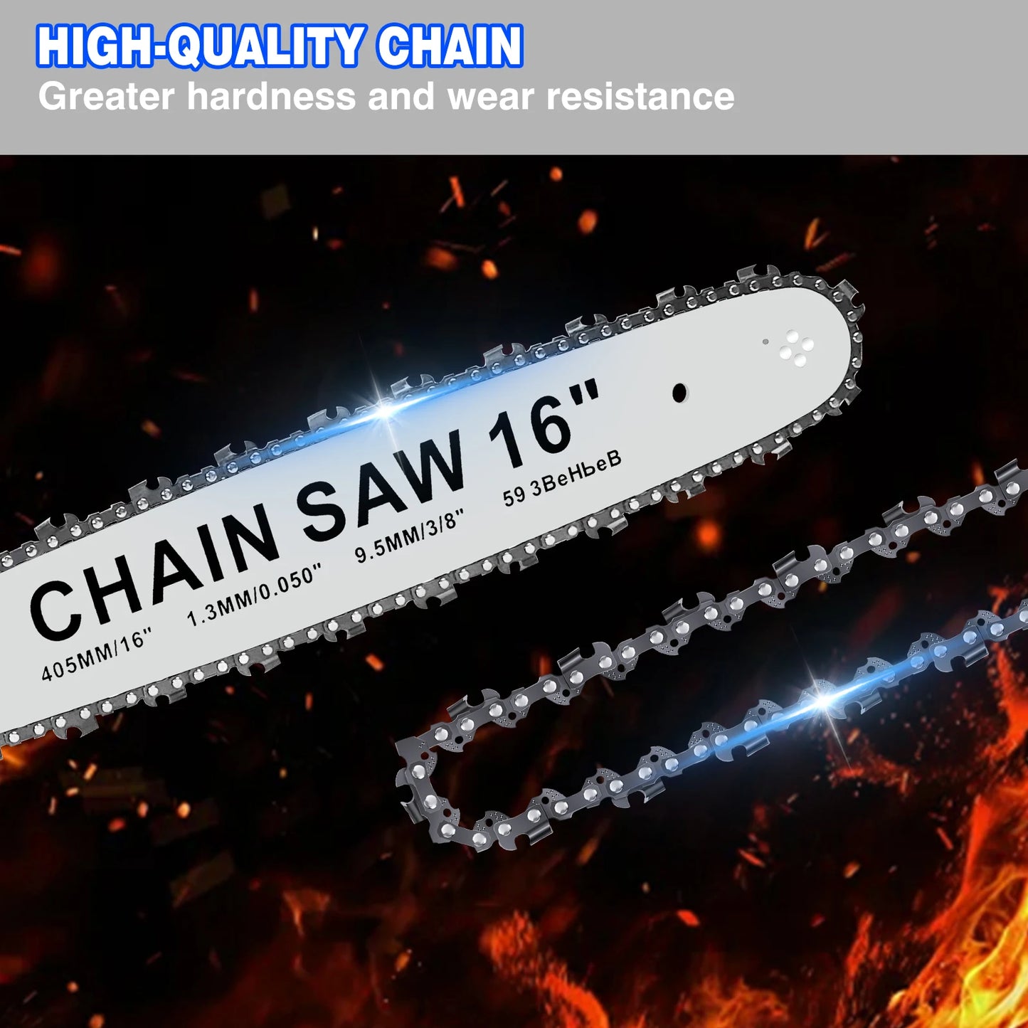 16 Inch Cordless Electric Chainsaw with 2 Battery and Charger,Brushless Handheld for Wood Cutting, Tree Pruning