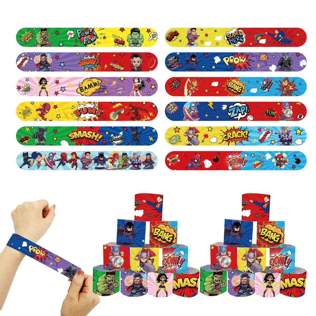 Disney Spiderman Party Kids Favor Toys includes Slap Bracelets Tattoo Stickers Blowouts Gifts Bags Set for Party Decorations
