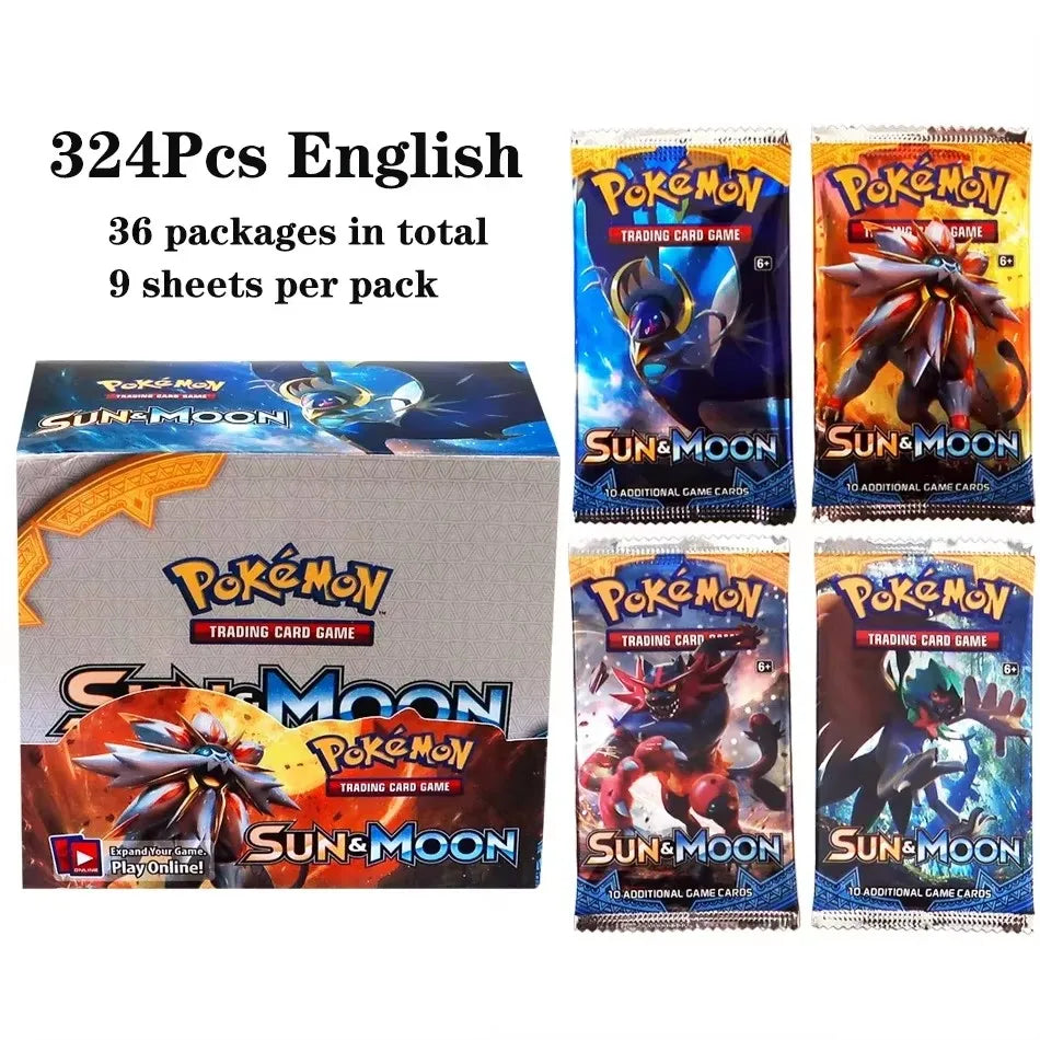 2025 324Pcs Pokemon Cards Sun & Moon Evolutions Unified SHINING Booster Box Collectible Tradiner Card Game toy