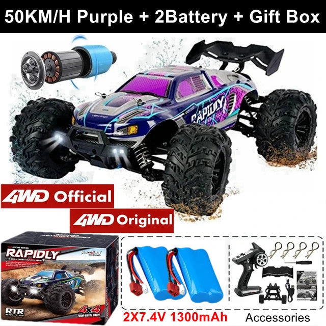 4WD 1:16 80KM/H Super Brushless 50KM/H Brushed RC Car 4x4 Off Road High Speed Drift Racing Truck Toy Kids Adults