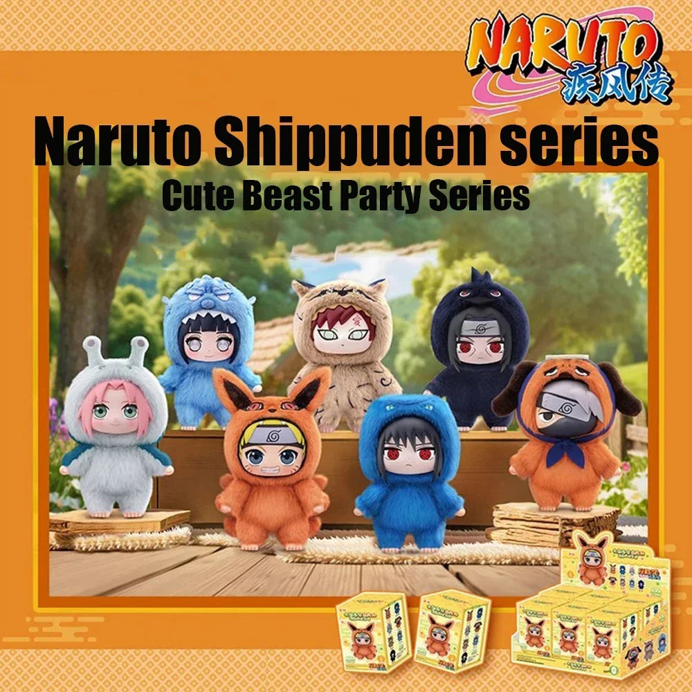 Toptoy Naruto Shippuden Beast Party Series Vinyl Figure Plush-Like Texture Blind Box Chibi Kakashi Sasuke Collectible
