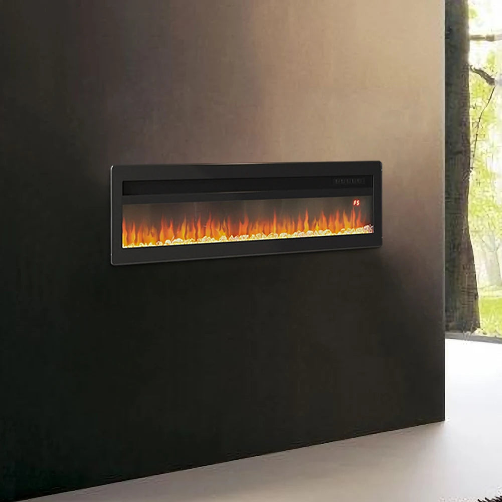 LED Electric Wall Fireplace 9 Flame Colours with Freestanding Leg, Black 40inch