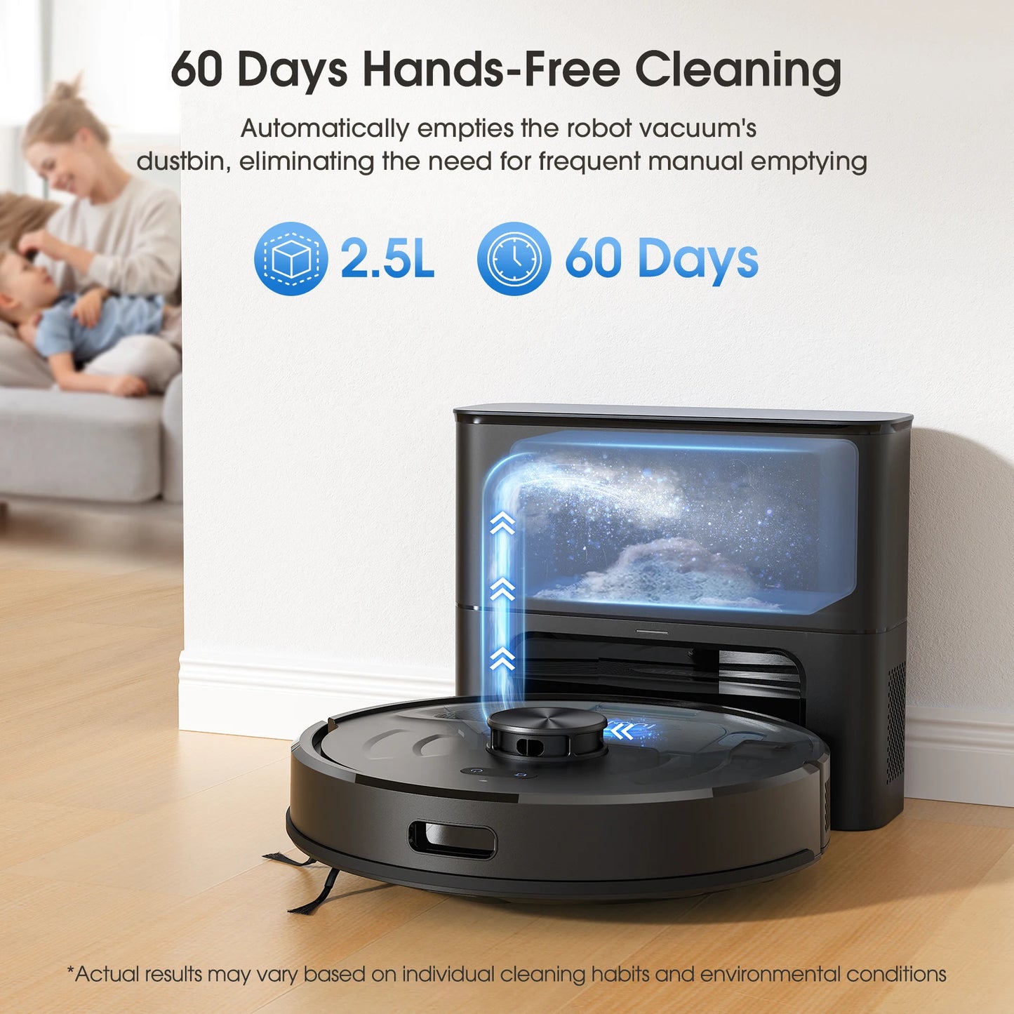 Lubluelu L20Max Self-Emptying 3-in-1 Robot Vacuum Mop - 6000Pa Suction LiDAR Navigation Large Dust Bag Hands-Free 120min Runtime