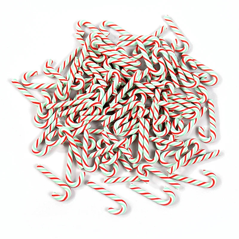 10/30/50Pcs Mini Candy Cane Christmas Decoration Red White Resin Candy DIY Crafts Xmas Home Decor