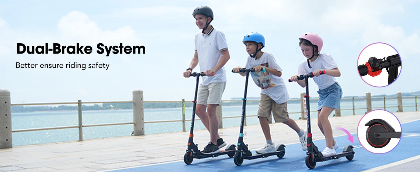 RCB Electric Scooter for Children Aged 8-12-16 Years, 7.55KG Foldable, Two Types of Braking