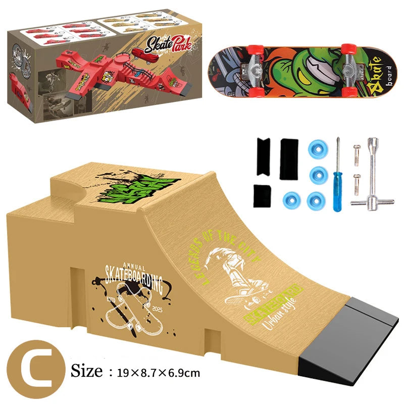 Children Finger Sports Toys Finger Skateboard Game Park Site Set Gift Toys