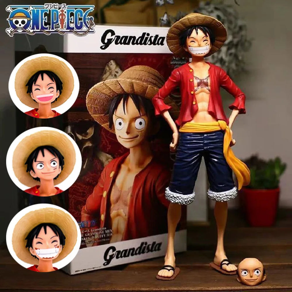 Hot 28cm One Piece Luffy Three Form Face Changing Doll Action Figurine Model Toys