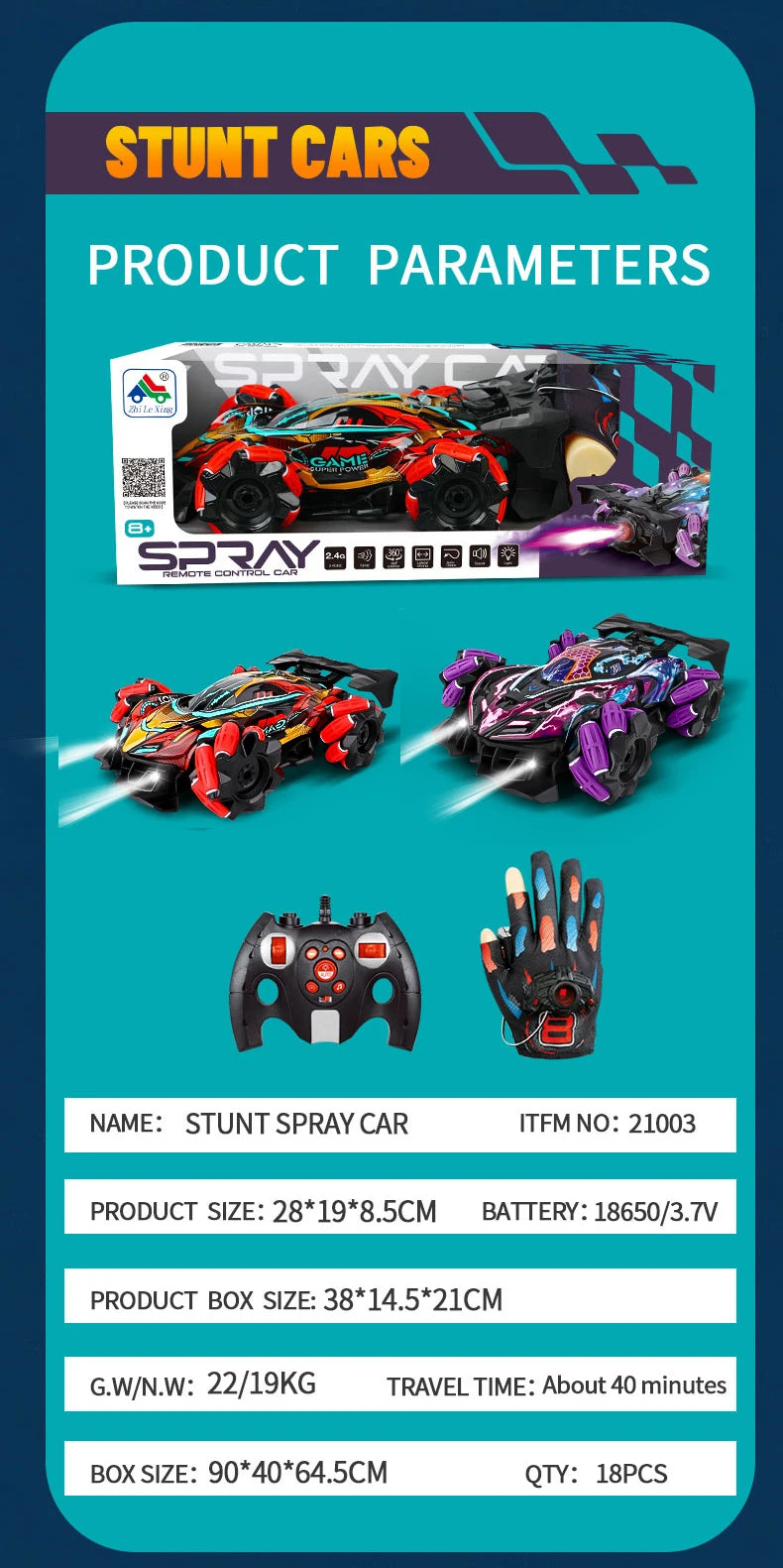 F1 RC Drift Car With Music Led Lights 2.4G Glove Gesture Radio Remote Control Spray Stunt Cars