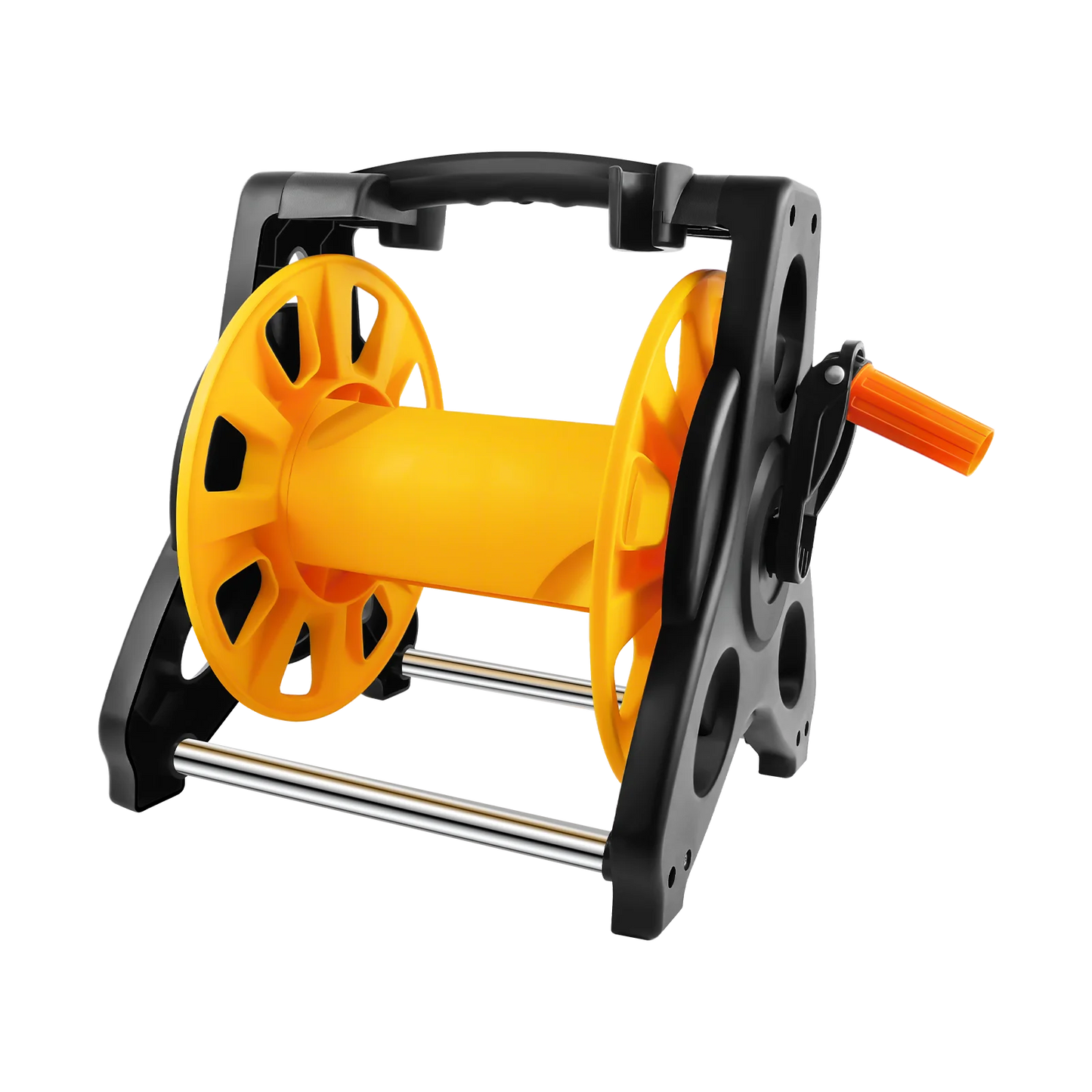 15/25/30M Garden Hose Reel Floor Standing Heavy Duty with Nozzle 7 Patterns & Fittings