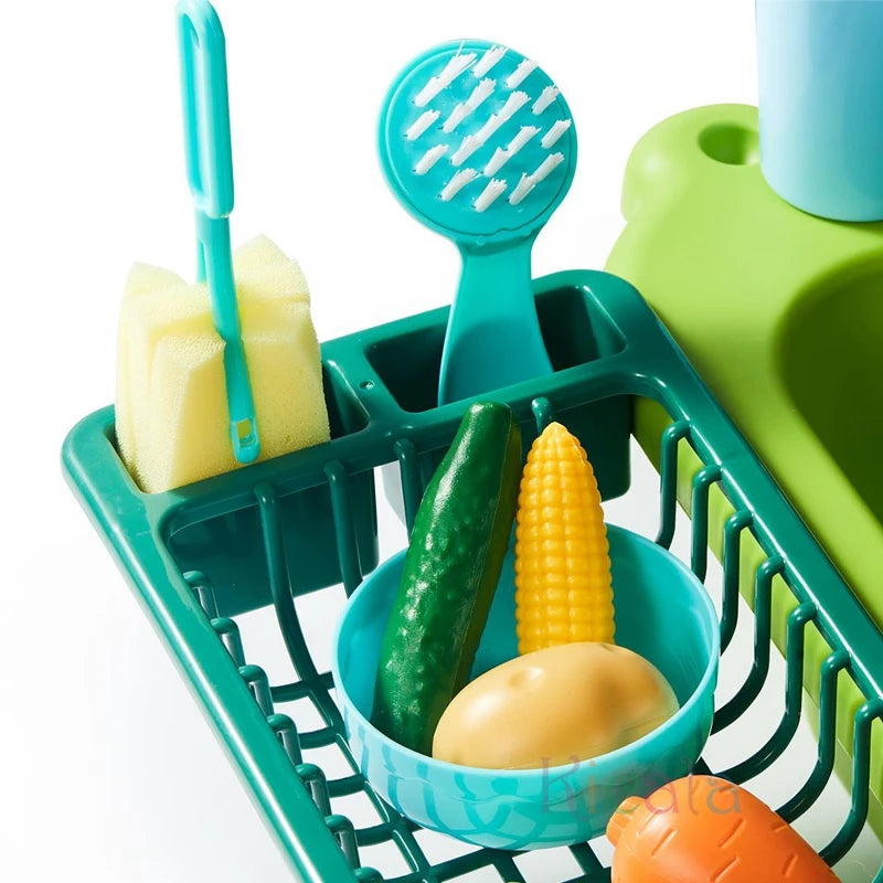 Kids Kitchen Sink Toys Electric Dishwasher Playing Toy With Running Water Pretend Play