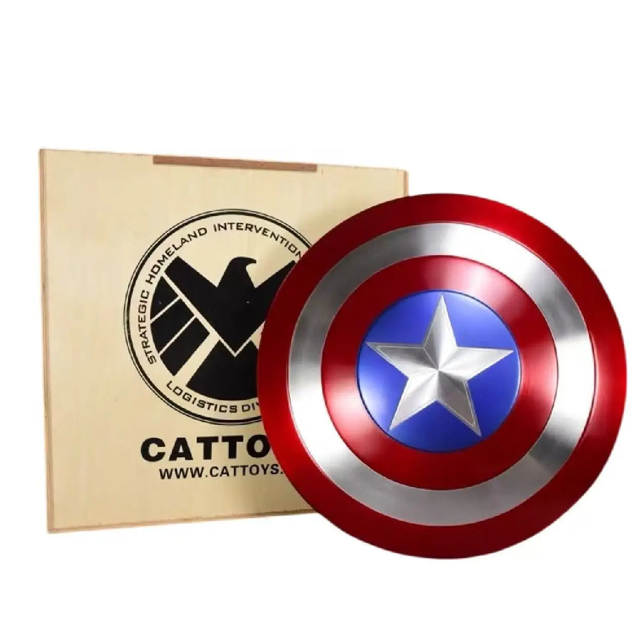 Cattoys Marvel Captain America 1:1 Full-Metal Vibranium Shield Model Shield - Cosplay & Party Prop, Collectible Model