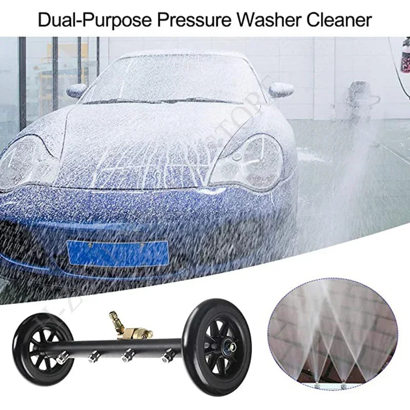 5000PSI car chassis high pressure washer 16 inch electric car locomotive bottom water broom with 2 extension rods