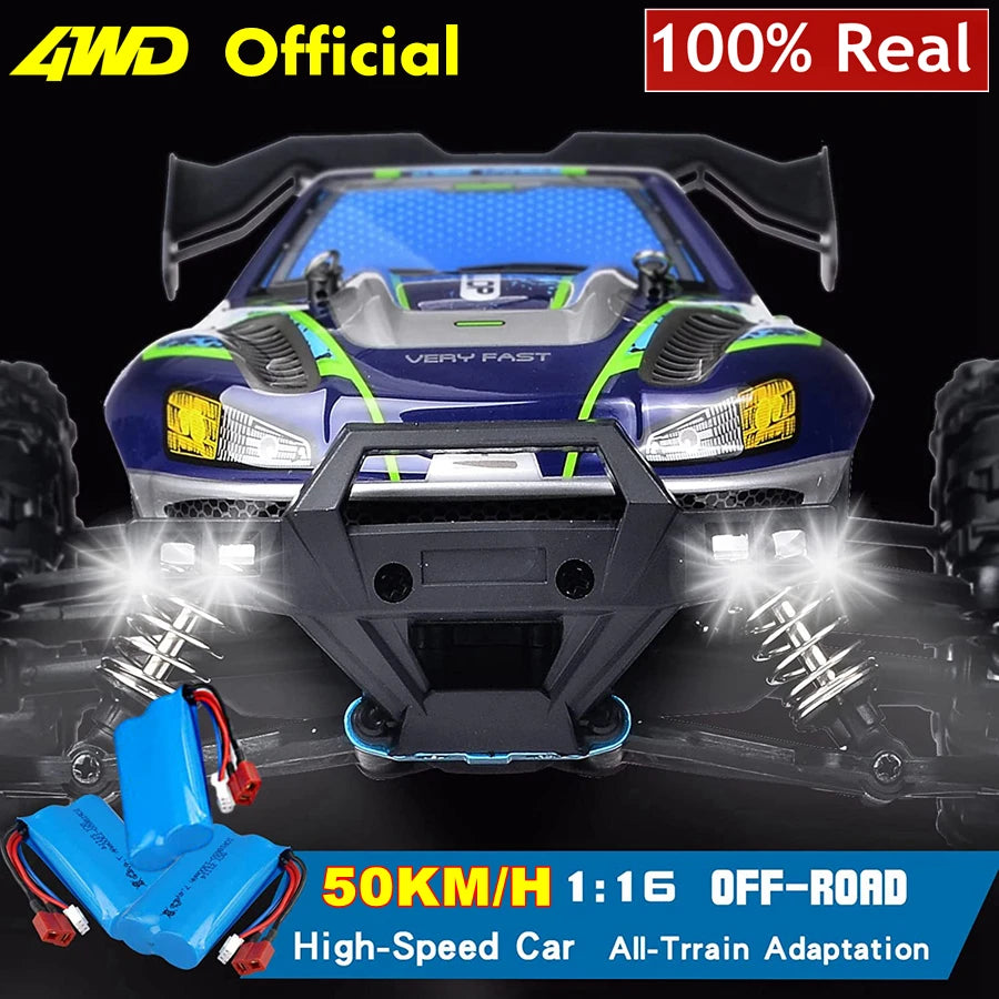 4WD 1:16 80KM/H Super Brushless 50KM/H Brushed RC Car 4x4 Off Road High Speed Drift Racing Truck Toy Kids Adults