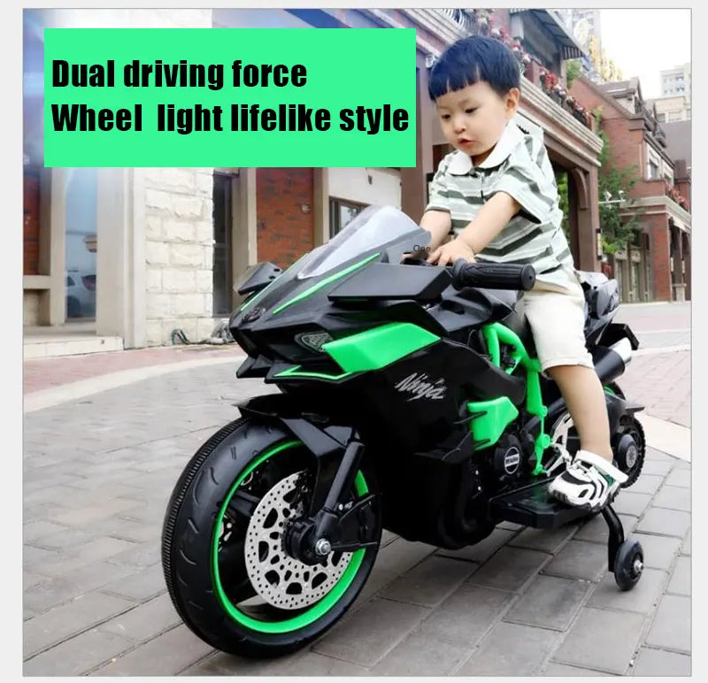 1.1M Long Children Electric Two Wheeled Rechargeable Drive Motorcycle For 3-9 Years Kids Ride On