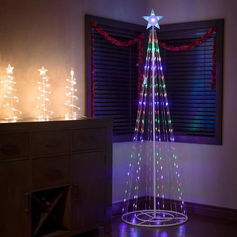 Control Christmas NEW LED Tree Indoor Outdoor Metal Ring Led String Decorative Light