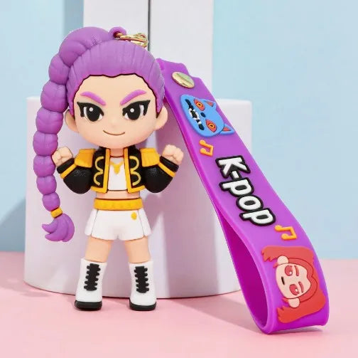 Hot New KPOP Demon Hunter Girl Group Keychain, Popular Girl Group Decorative Small Gift