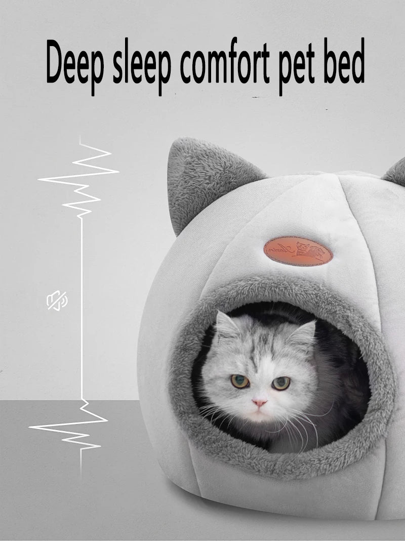 New Deep Sleep Comfort Cat Bed Iittle Mat Basket Cave Nest