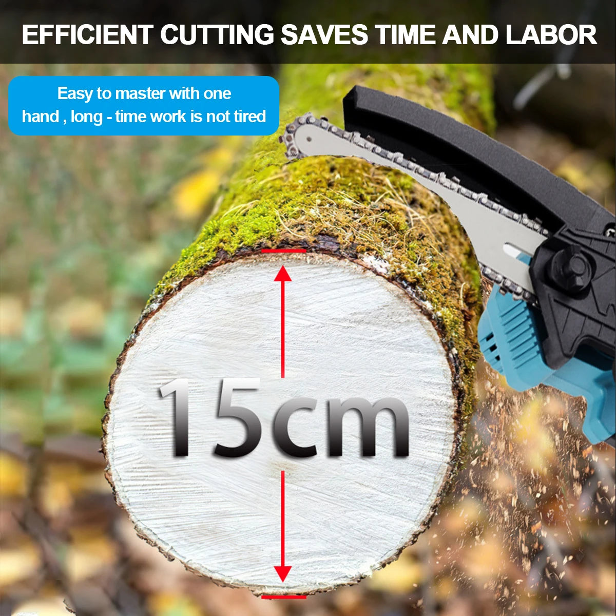 8 inch Mini Cordless Woodworking Handheld Garden Electric Saw Cutting Power Tool Makita 21V Battery