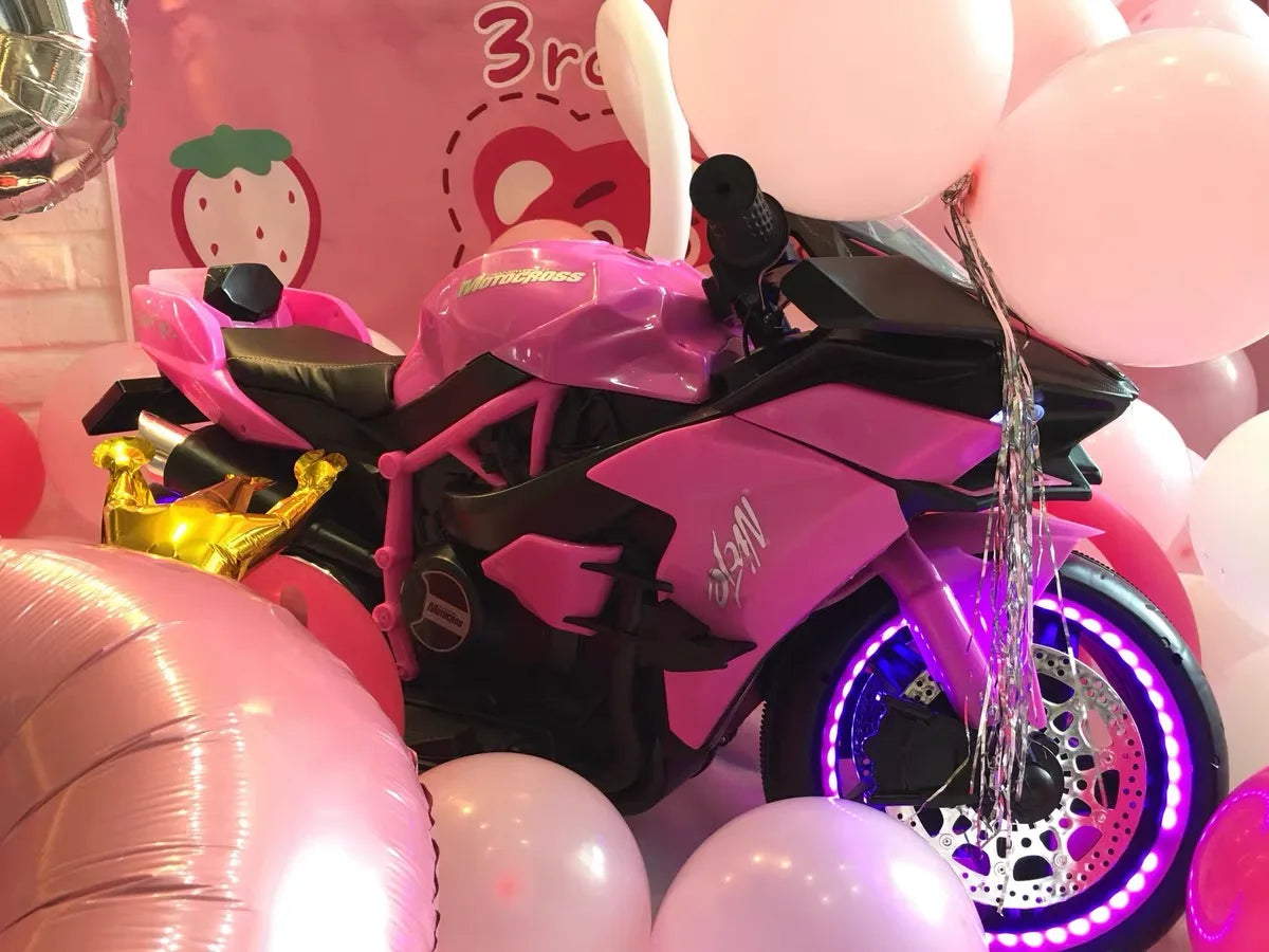 1.1M Long Children Electric Two Wheeled Rechargeable Drive Motorcycle For 3-9 Years Kids Ride On