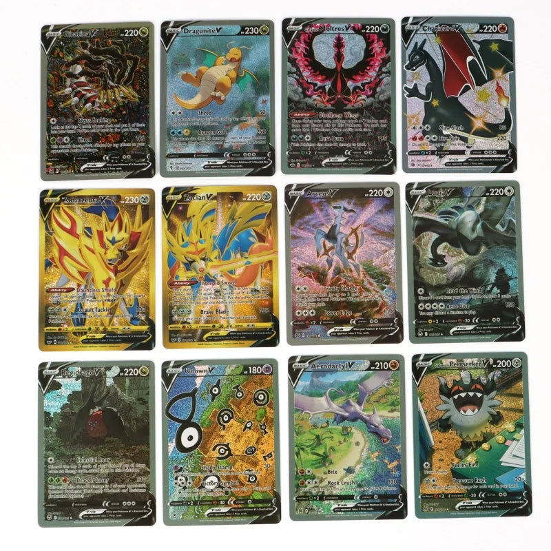 60/100Pcs English Pokemon Card 1996 Year Shining Charizard Pikachu Mewtwo trade Card Kids Pokemon Toy