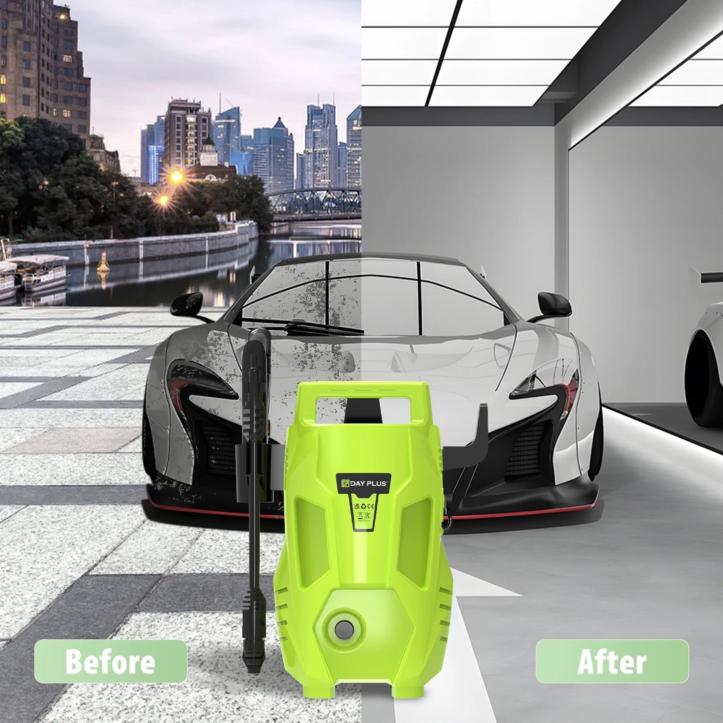 DayPlus 5000W High Pressure Washer Portable Jet  Car Patio Garden Driveway Cleaner 350Bar/5000PSI