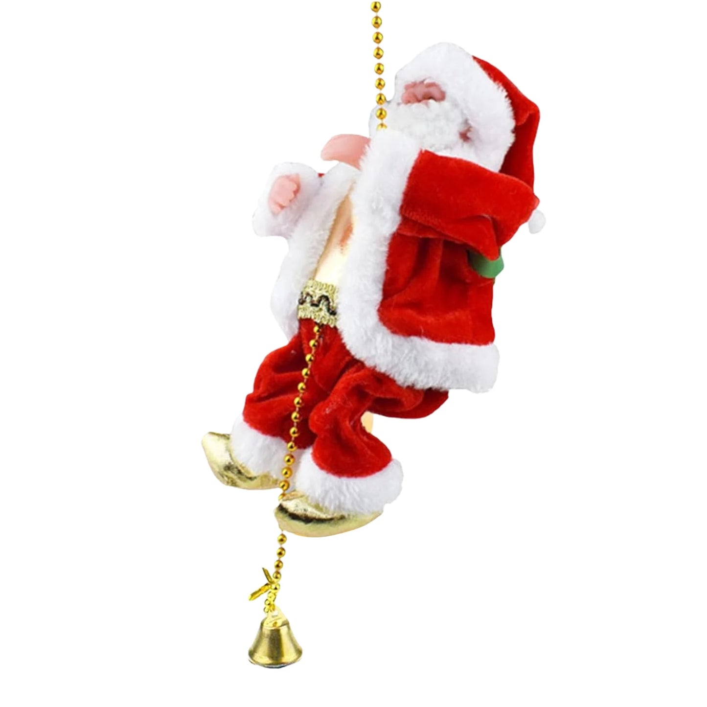 Animated Electric Santa Claus on Rope with Music Christmas Ornament Novelty Climbing for Party Home Door