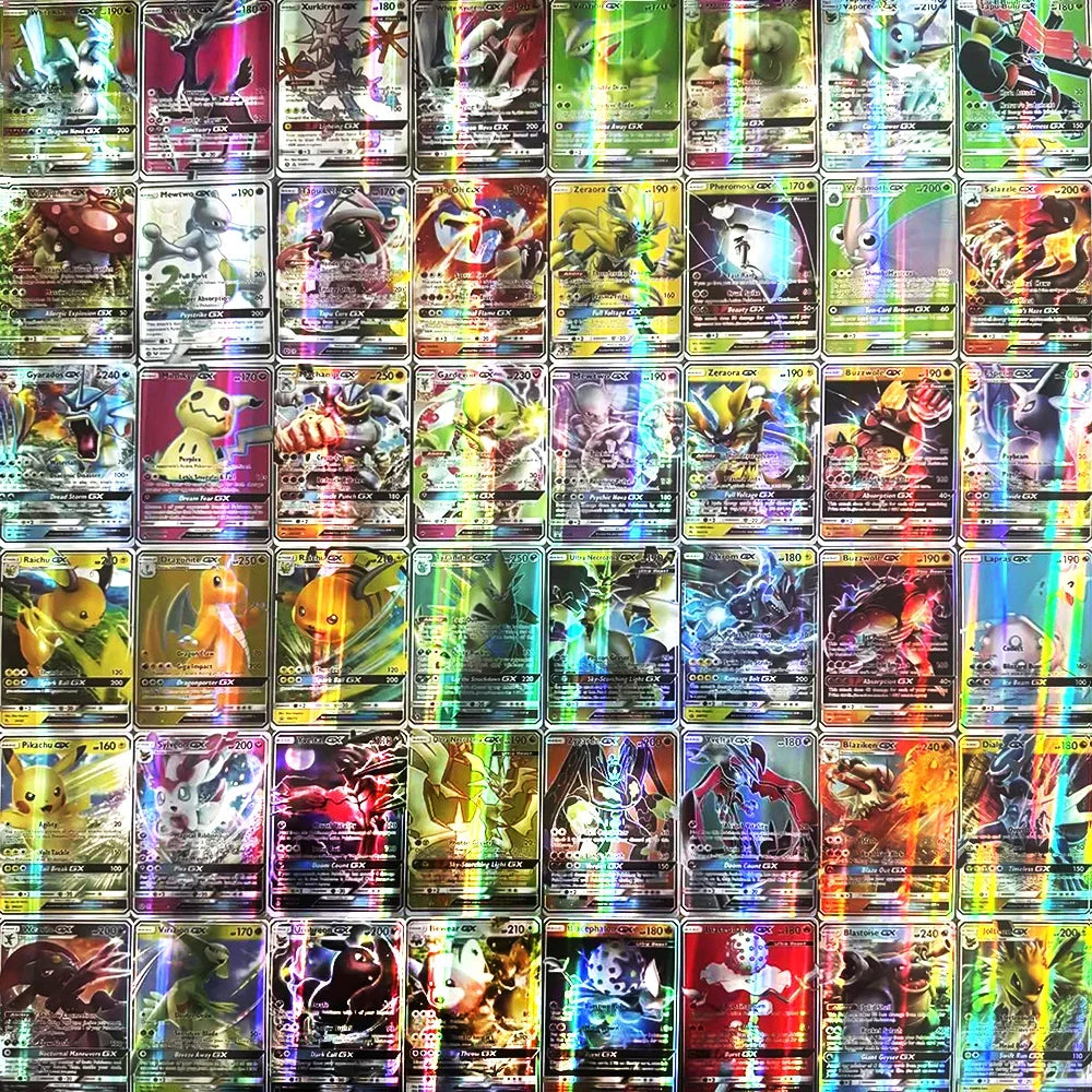 10-100Pcs English Pokemon Vmax GX EX Flash Card Charizard Pikachu Trade Card