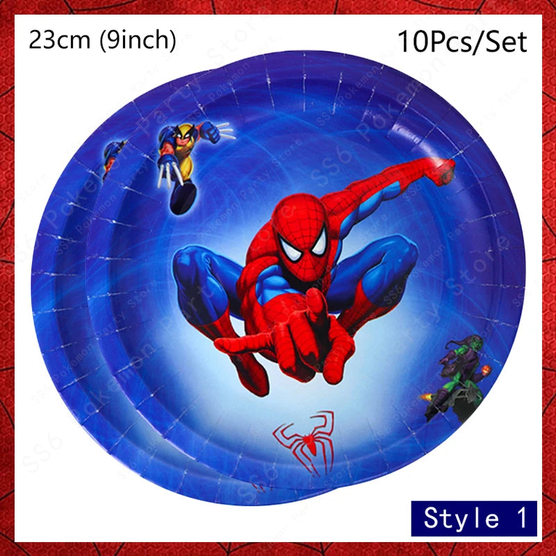Spiderman Birthday Party Decorations Disposable Tableware Plate Cup Napkins Bags Supplies Set