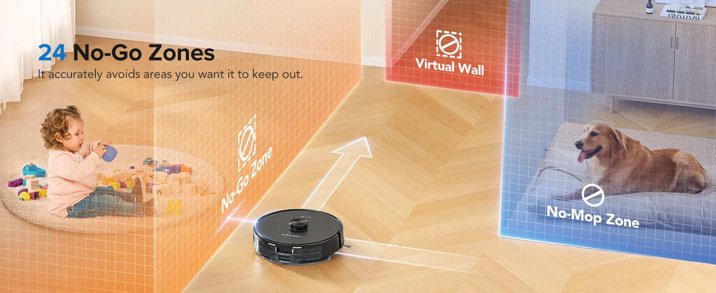 Lubluelu L15 Max Robot Vacuum Mop Combo 5500Pa Auto-Charging 3 In 1 Robot Vacuum Cleaner