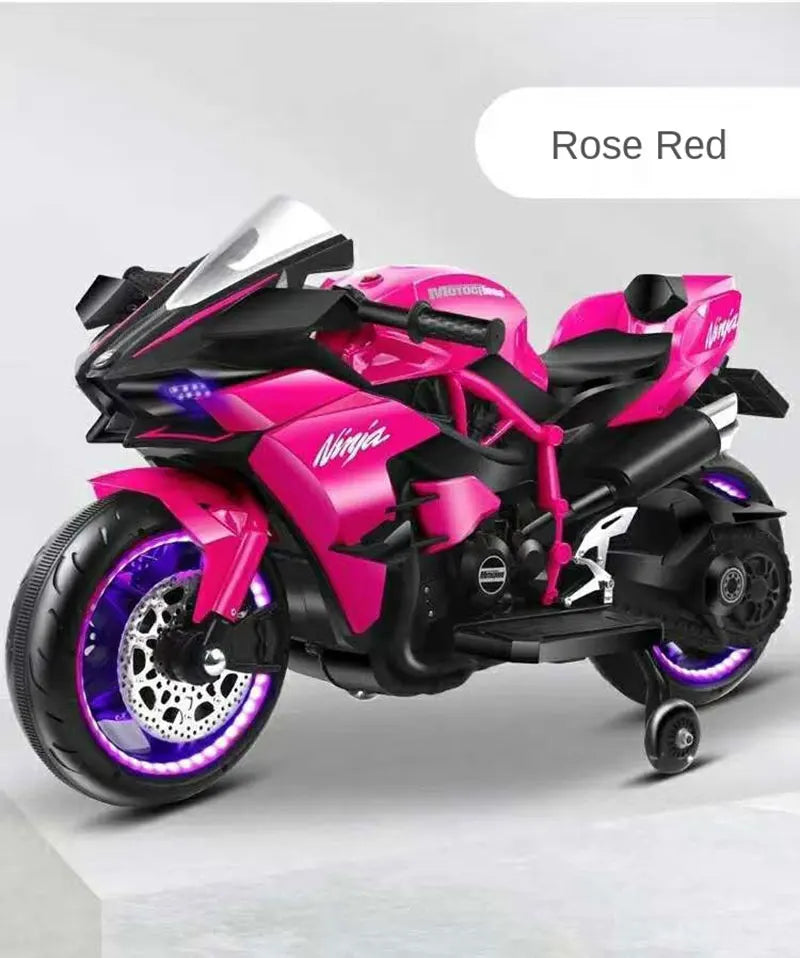 1.1M Long Children Electric Two Wheeled Rechargeable Drive Motorcycle For 3-9 Years Kids Ride On