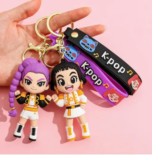 Hot New KPOP Demon Hunter Girl Group Keychain, Popular Girl Group Decorative Small Gift